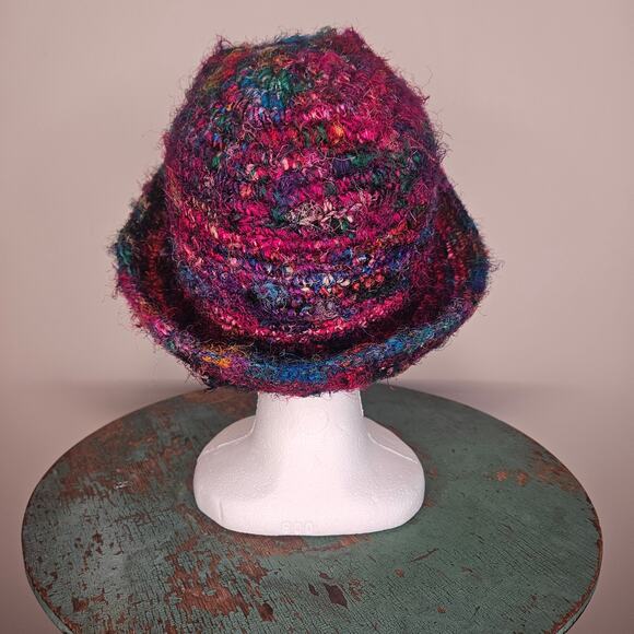 Gorgeous Multi-Colored Silk Hat, Made in Nepal - Picture 3 of 5